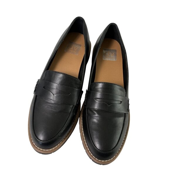 Dolce Vita Shoes - Dolce Vita DV Catalina Penny Loafer Size 9 Black Chunky Heel Slip On Shoes